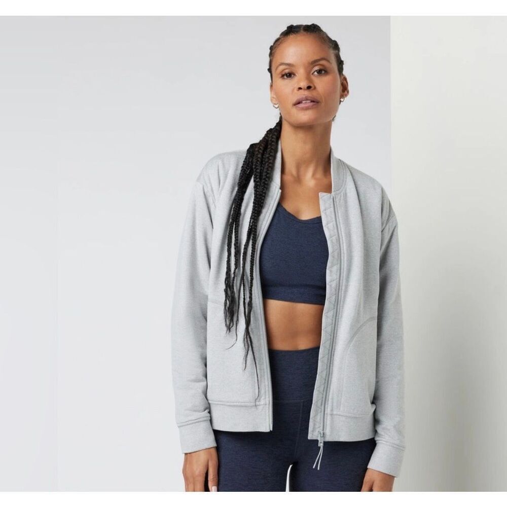 Vuori Bomber Jacket Halo Basin Full Zip Pale‎ Gray Large